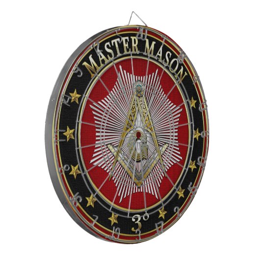 [200] Master Mason - 3rd graads Square & Compass Dartbord (Voorkant Links)