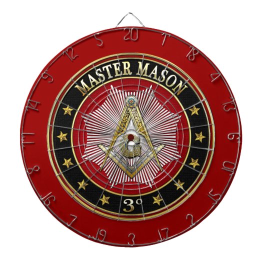 [200] Master Mason - 3rd graads Square & Compass Dartbord (Voorkant)