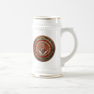 [200] Master Mason - Gold Square & Compass Bierpul