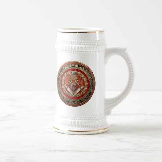 [200] Master Mason - Gold Square & Compass Bierpul (Rechts)