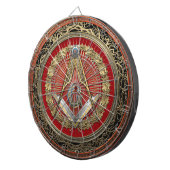 [200] Master Mason - Gold Square & Compass Dartbord (Voorkant Rechts)