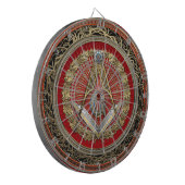 [200] Master Mason - Gold Square & Compass Dartbord (Voorkant Links)