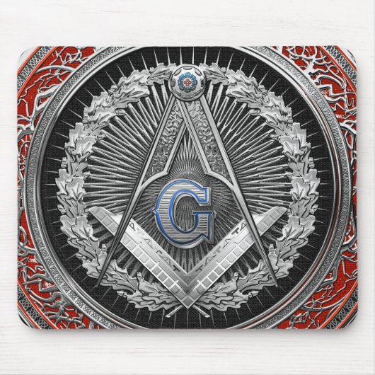 [200] Master Mason - Silver Square & Compass Muismat (Voorkant)