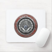 [200] Master Mason - Silver Square & Compass Muismat (Met muis)