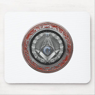 [200] Master Mason - Silver Square & Compass Muismat