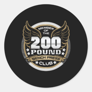 200 Pond Bankdrukclub voor gewichtheffer Gym Ronde Sticker