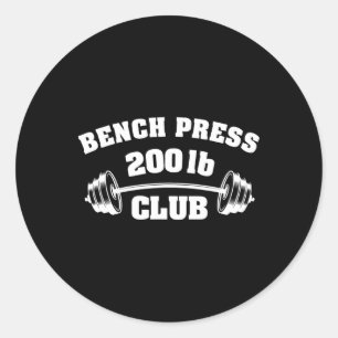 200 pond bankdrukken club gym gewichtheffen P Ronde Sticker