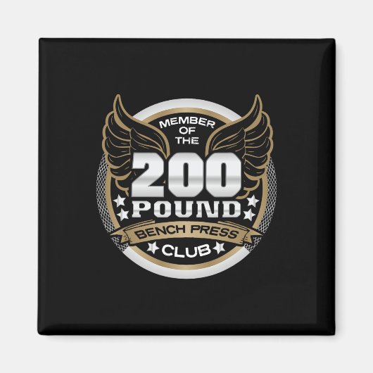 200 Pound Bench Press Club For Weightlifter Gym  Magneet (Voorkant)