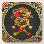 [200] Rode en gele dragons Bier Onderzetter (Voorkant)