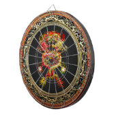[200] Rode en gele dragons Dartbord (Voorkant Rechts)