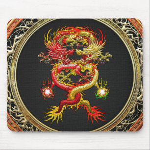 [200] Rode en gele dragons Muismat