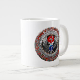 [200] Sacred Silver Egyptian Winged Scarab & Ankh Extra Grote Beker