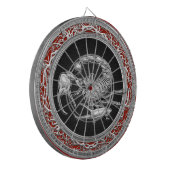 [200] Sacred Silver Scorpion op zwart Dartbord (Voorkant Links)