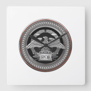 [200] Silver Roman imperial Eagle over de medaille Vierkante Klok