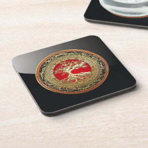 [200] Treasure Trove: Celtic Tree of Life [Gold] Onderzetter