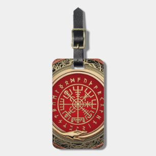 [200] Vegvisir - Viking Gold Magic Runass Bagagelabel