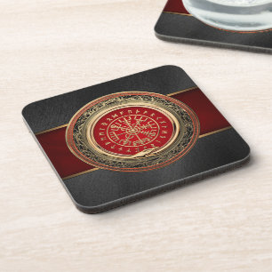 [200] Vegvisir - Viking Gold Magic Runass Bier Onderzetter