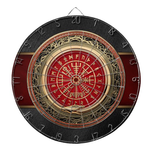[200] Vegvisir - Viking Gold Magic Runass Dartbord (Voorkant)