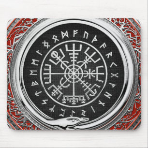 [200] Vegvisir - Viking Silver Magic Runass Muismat
