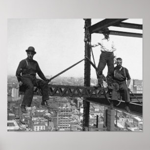 200 voet boven de grond - Skyscraper-constructie - Poster