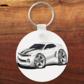 2010-11 Camaro White-Black Car Sleutelhanger (Voorkant)