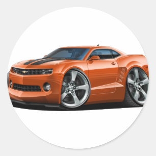 2010-12 Camaro Oranje-Black Car Ronde Sticker
