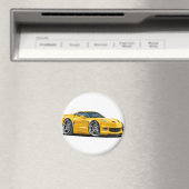 2010-12 Corvette gele auto Magneet (Insitu (Vaatwasser))