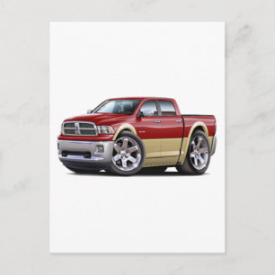 2010-12 Ram Dual Maroon-Tan Truck Briefkaart
