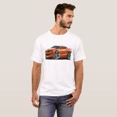 2010-2012 Camaro Oranje-witte auto T-shirt (Voorkant volledig)