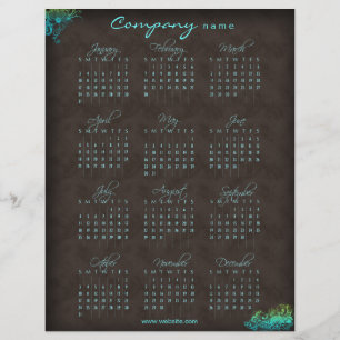 2010 Agenda bloemendesign blauw groen bruin flyer