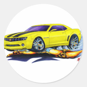 2010 Camaro Yellow-Black Car Ronde Sticker