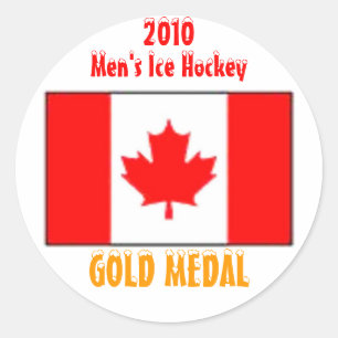 2010 Canada Mannen Ice Hockey - Gold Ronde Sticker
