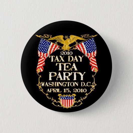 2010 Fiscale dag Tea Party Ronde Button 5,7 Cm (Voorkant)