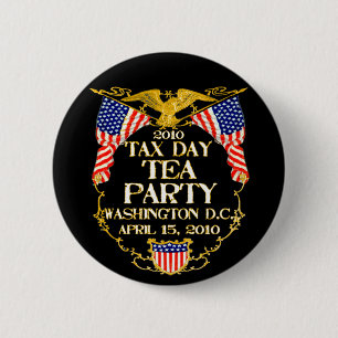 2010 Fiscale dag Tea Party Ronde Button 5,7 Cm