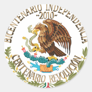 2010 Mexicaanse Onafhankelijkheid/Revolutie Ronde Sticker
