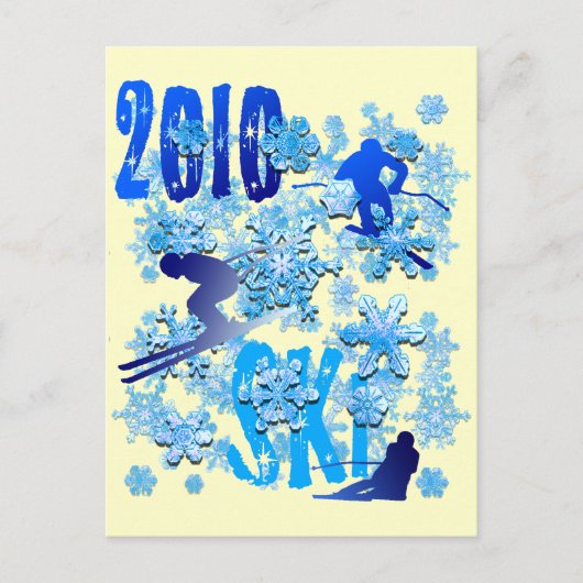 2010 Skiën briefkaarten voor skiërs (Voorkant)