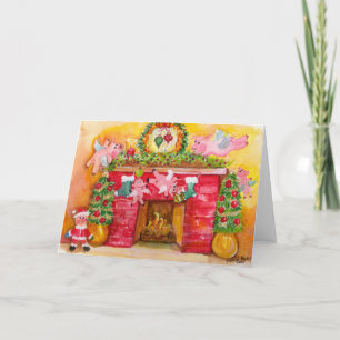 2010 verfraaien de Vliegende Varkens Haard & Huis Feestdagen Kaart