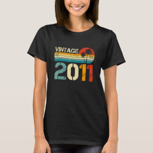 2011 11e verjaardag giftboys Girls Retro 1 T-shirt