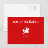 2011 Année de la carte postale chinoise de lapin (Devant / Derrière)