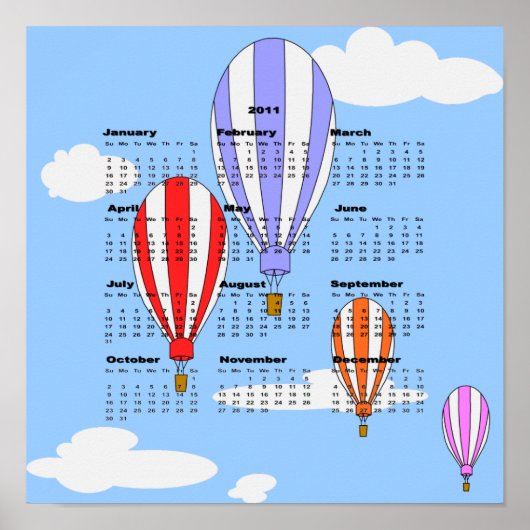 2011 Ballonnen Kalender Poster (Voorkant)