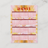 2011 cartes de visite de calendrier (Dos)