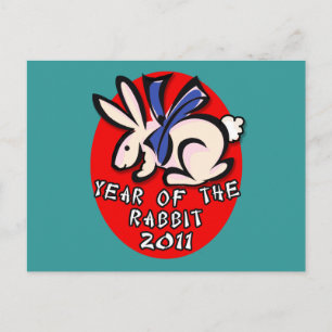 2011 Jaar van de Konijnenkleding en Geschenken Feestdagenkaart