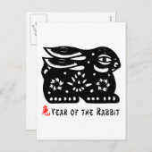 2011 Jaar van het Konijnenpapier Cut Gift Feestdagenkaart (Voorkant / Achterkant)