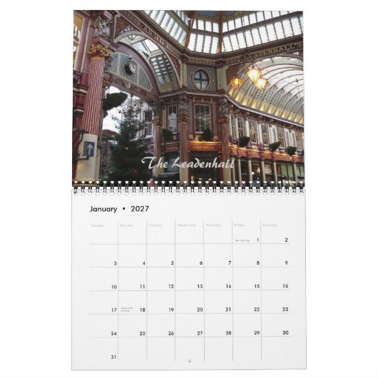 2011 suivez-moi dans le calendrier de Londres (Jan 2027)