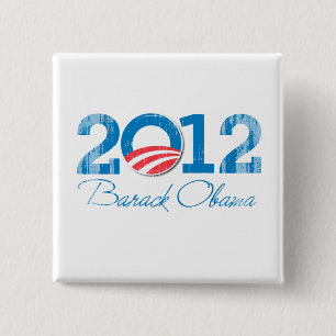 2012 - Barack Obama - .png Vierkante Button 5,1 Cm