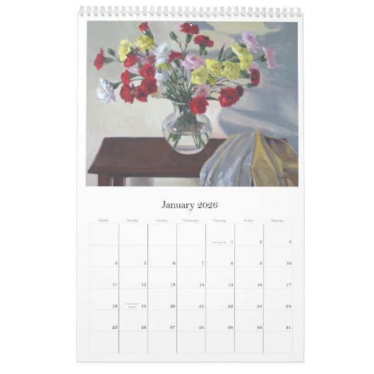 2012: Een kalender met schilderijen van Sarah Sedw (Jan 2026)