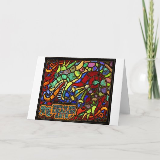 2012 jaar van de draak feestdagen kaart (Voorkant)