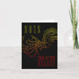 2012 : jaar van de draak feestdagen kaart