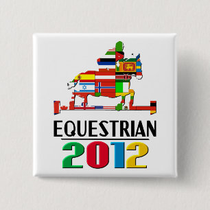 2012: Paardensport Vierkante Button 5,1 Cm