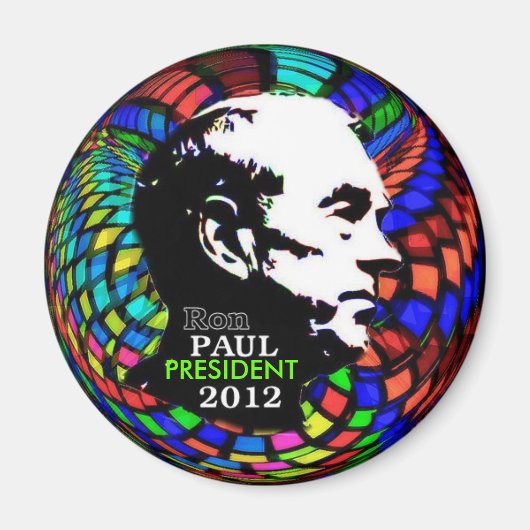 2012 Ron Paul Psychedelische magneet (Voorkant)